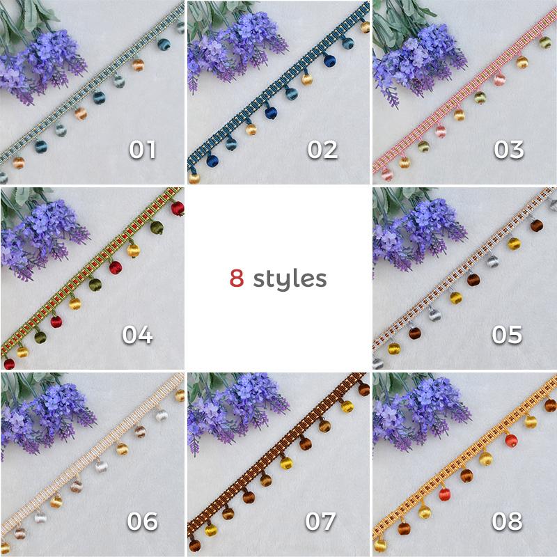 1 Meter European Style Tassel Fringe Pom Pom Ball Curtain Lace Trim Diy Upholstery Sofa Tablecloth Decor Accessory Sewing Craft