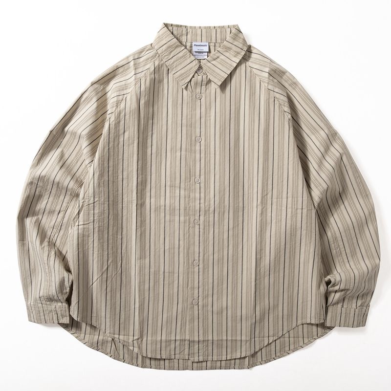 Japan Fashion Retro Stripe Shirts Men's Long Sleeve Loose Wide Fashion Shirt Washed Pure Cotton All-Matching Spring and Autumn Outerwear