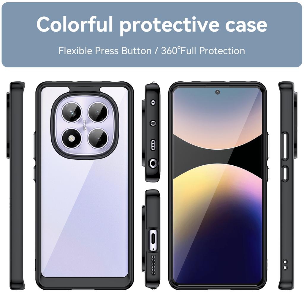 For Xiaomi Redmi Note 14 Pro 4G Phone Case WANLONFENG XC Series TPU Acrylic Cover with Tempered Glass (Big Lens Hole)