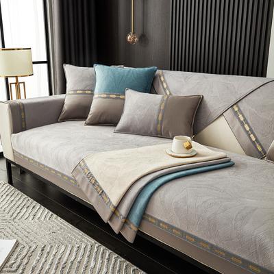 Four Seasons Universal-Sofakissen aus Samt mit geprägtem Blättermuster, modernes, schlichtes, farblich passendes, rutschfestes Sofakissen-Handtuch