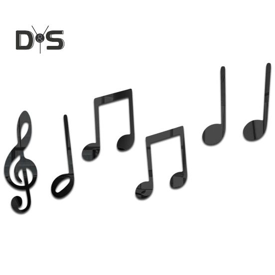 

6 шт., креативная наклейка на стену, трехмерная модная наклейка-фонограмма, музыкальное украшение для стен в классе чёрный