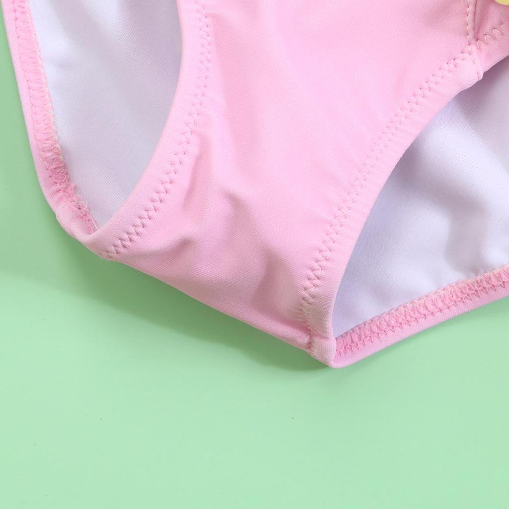 Flamingo Ruffle One-Piece Swimsuit for Girls: Cute, Comfortable, High-Elastic, High-Quality