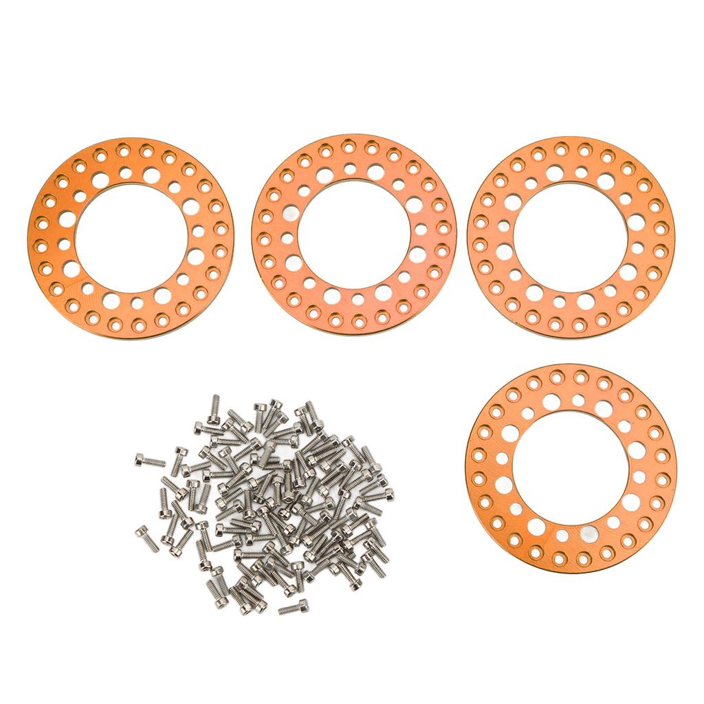 4Pcs 1.9in Wheel Outer Rings Rims Increase Stability CNC Machining Aluminum Alloy RC Wheel Outer