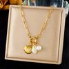 Fashion Ocean Pendant Necklace Gold Starfish Shell Drop Oil Butterfly Multi Element Accessory