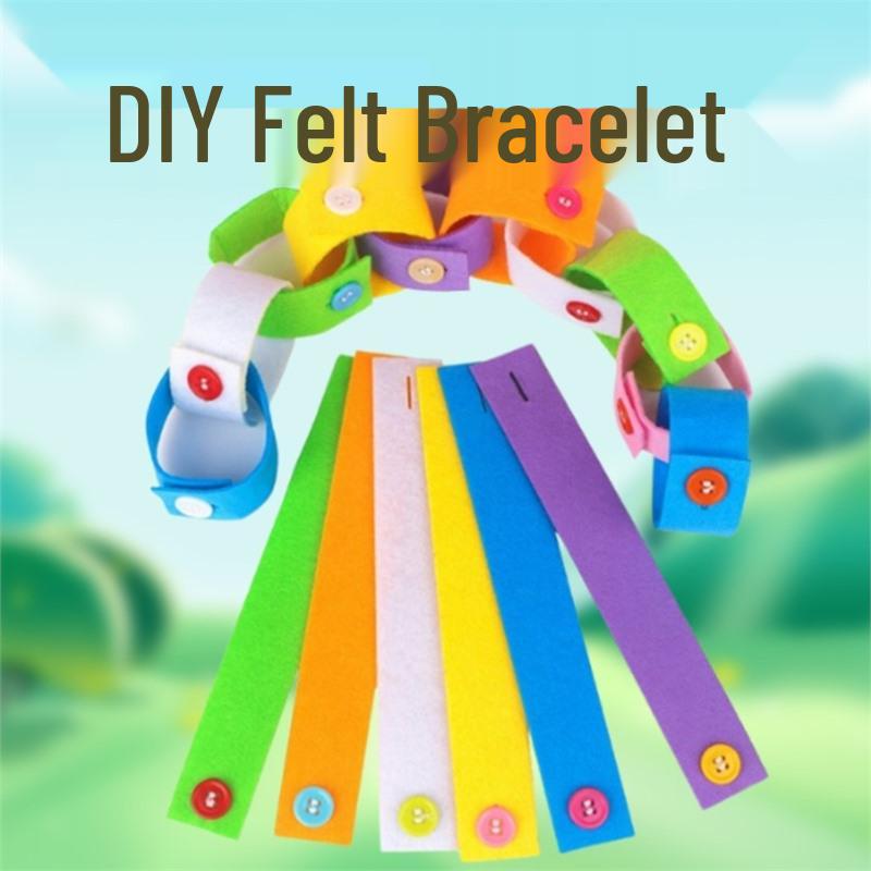 Montessori Felt Button Bracelet for Early Childhood Development - Ideal for 3-Year-Olds in Kindergarten Classrooms.