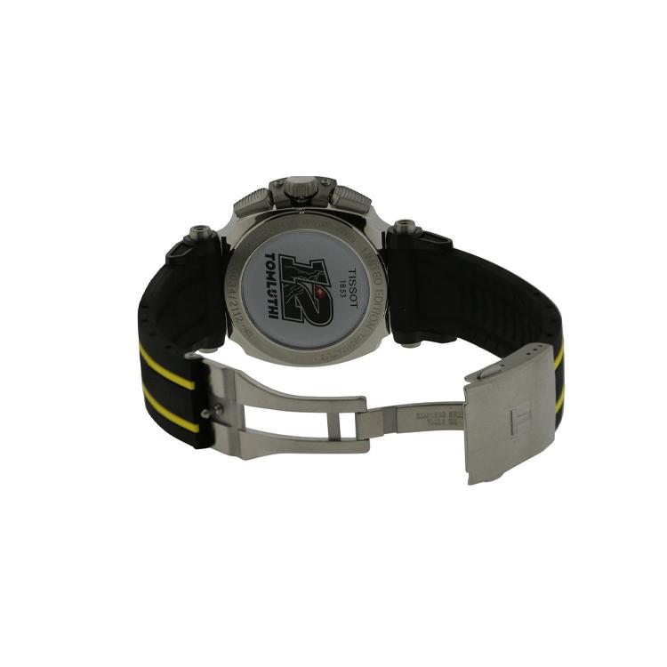 Tissot Quartz Movement 100m Water Resistance Men's Watches Watch 45mm Black Dial Steel Watch Case Rubber Strap T092.417.27.057.00