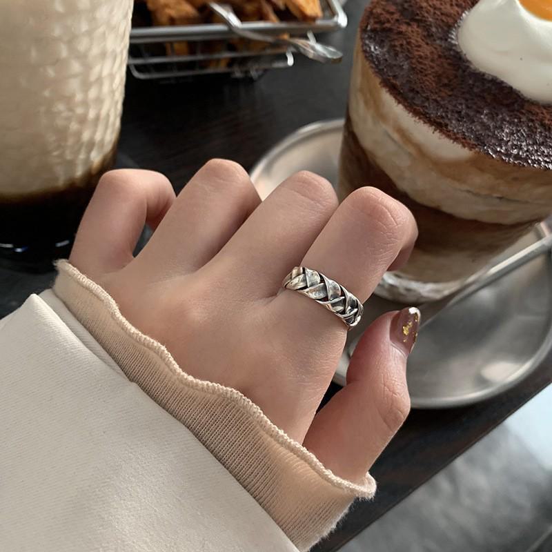 Inel Simplu Neregulat Placat cu Argint 925 pentru Femei - Design Coreean Simplu și la Modă, Nu se Decolorează