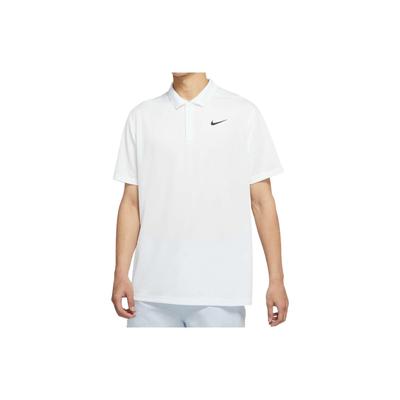 Dri-Fit Victory Solid Logo Print Quick-Dry Breathable Short Sleeve Polo Men Tops White DH0823-100