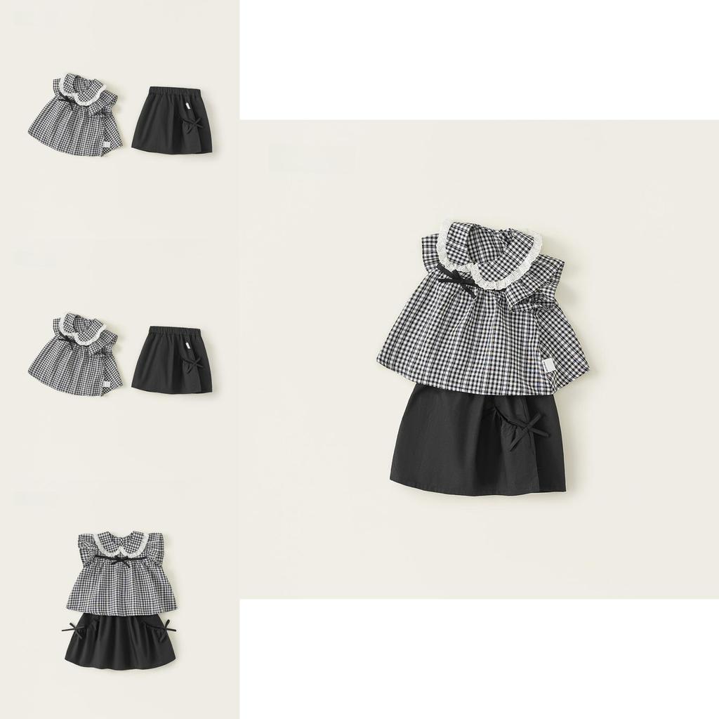 Girl Baby Summer Dress Set With Soft Fabric And Bow For Toddler Girls