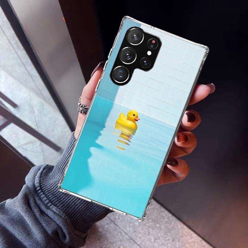 Rubber Ducks Swimming Pool Phone Case For Samsung Galaxy S26 S25 Edge S24 S23 Ultra S22 Plus S21 S20 FE Soft TPU Back Cover Fund