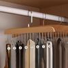 1/2Pcs Versatile Wooden Hat Organizer Rack With Hooks Caps Belts Ties Storage Space-Saving Home Retail Display Clothes Storage