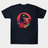 Men Black Print T-shirt Dinosaur: Tropic Raptor No-Cut Transfer Paper Print Cotton Tshirt
