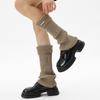 Autumn Winter Leg Warmers Japanese Style Girls Versatile Slouch Socks with Metal Logo Warm Knitted Shoe Covers for Women Autumn Winter