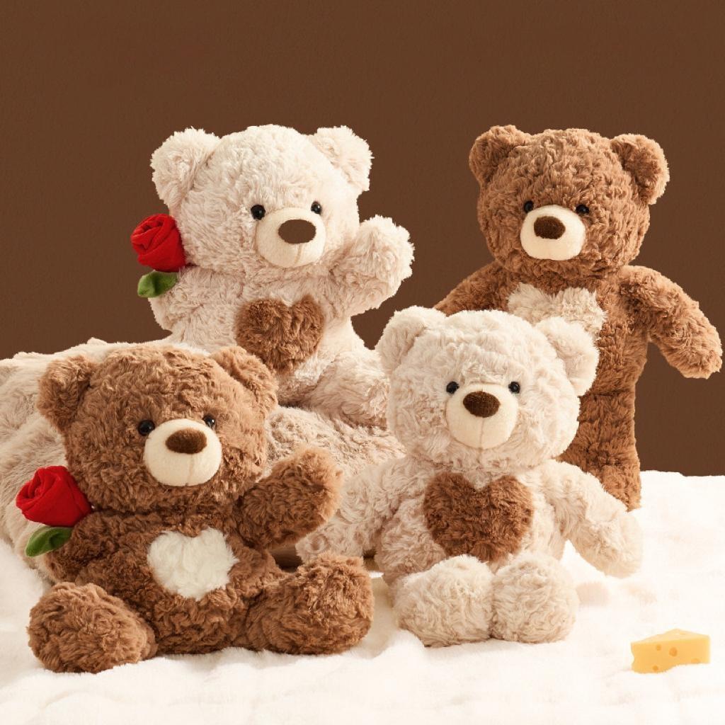 Bear Rose Teddy Plush Toy Cartoon Stuffed Animal Doll Cute Kids Gift Birthday