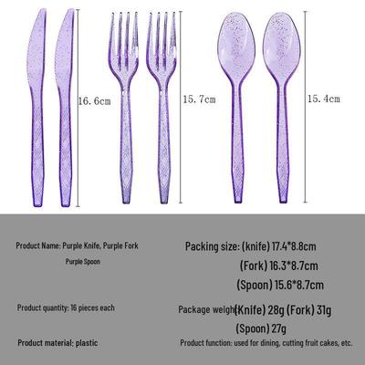 New Crystal Clear Gold Disposable Cutlery Set - Knife, Fork & Spoon for Desserts & Parties