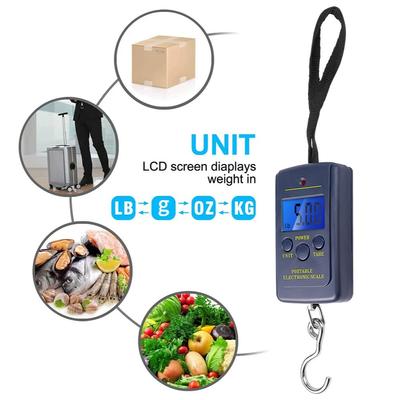 Portable 40kg/10g Electronic Hanging Fishing Digital Pocket Weight Hook Scale Kitchen Black Digital Weighing Tools