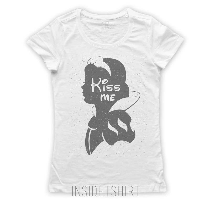SNOW WHITE T-SHIRT women s jersey kiss me princess snow white t-shirt girl 4XL