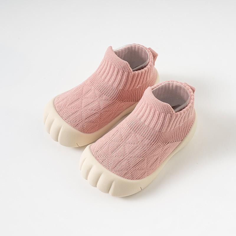 Soft Sole Non-slip Baby Walker Shoes - Solid Color Floor Socks for Boys & Girls, Ideal for Spring & Autumn Pre-walking.