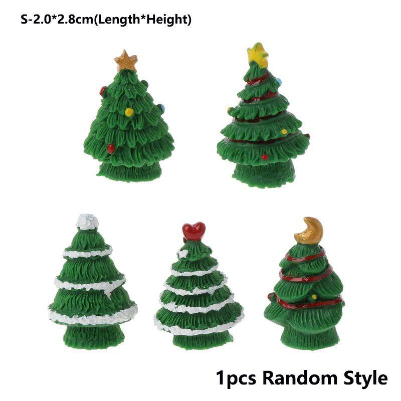 

Tree Christmas Mini Diy Miniature Garden Micro Landscape Ornament House Decor DarkGreen-S(1pcs Random)