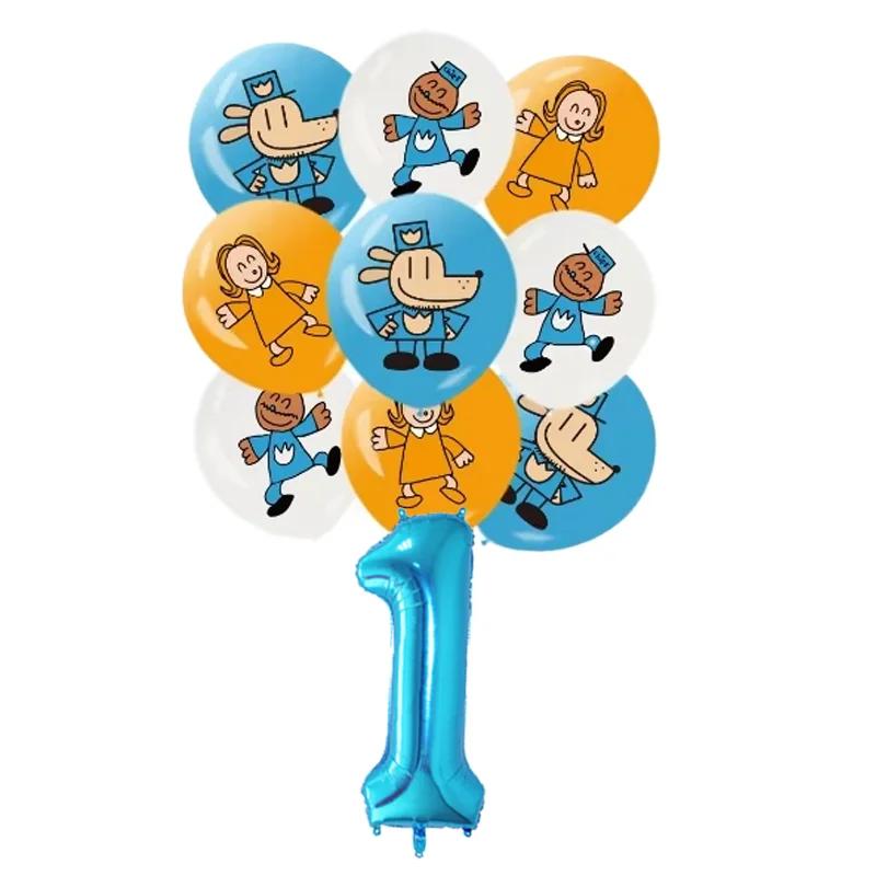 Cartoon Dog Man Theme Balloon Birthday Party Decoration Sherlock Dog Party Supplies Tableware Sets Popcorn Box Banner Plates