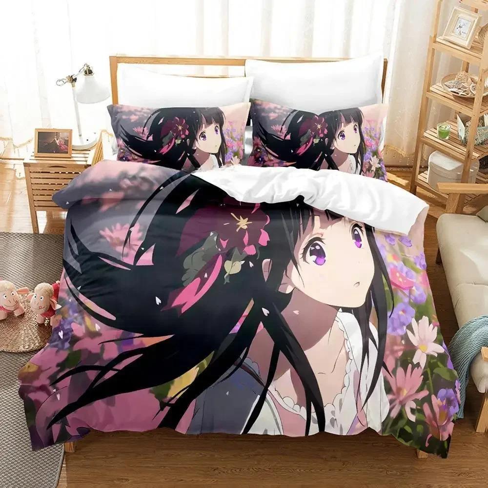 New Hyouka Bedding Set Single Twin Full Queen King Size Bed Set Adult Kid Bedroom Duvet cover Sets 3D Print Anime Bed Sheet Set