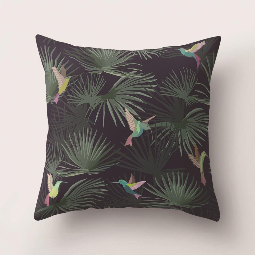 Tropical Rainforest Leaves Flowers and Plants Animals Printed Pattern Pillowcase Air Cushion Cover