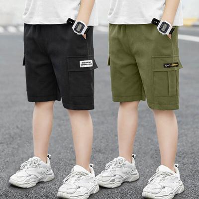Boys Shorts Casual Solid Colors Elastic Waist Baby Boy Pants Summer Calf Length Kids Trousers Soft Pants Children Clothes