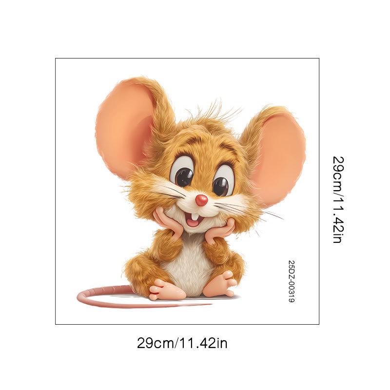

Self-adhesive Toilet Sticker Cartoon Mouse with Hands on Cheeks Smiling for Bathroom Wall Decor 29x29cm різнокольоровий