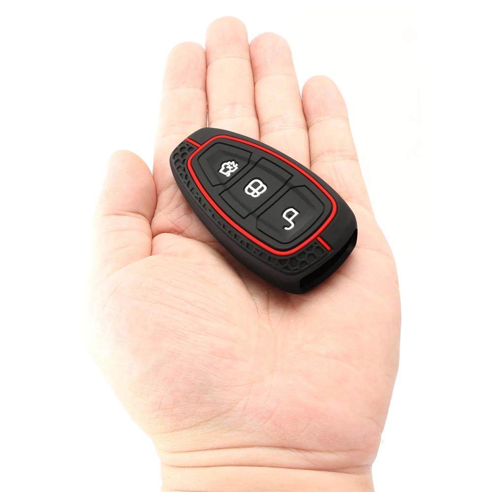 3 Button Car Smart Key Case Cover Bag For Ford C-Max Mondeo Kuga Fiesta Titanium Ford Focus 3 4 ST MK3 MK4 Car Fob Bag