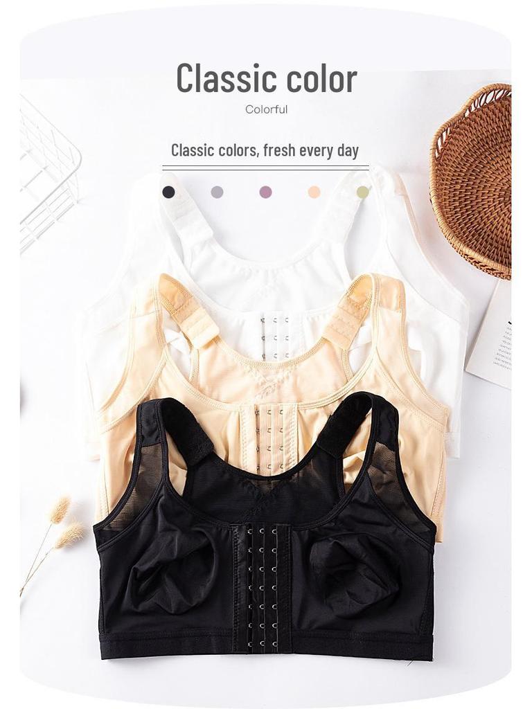 European and American Plus Size Front Buckle Breathable Wire-Free Sports Bra