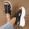 Muffin breathable thick-soled fish mouth sandals women's spring and summer new straps fly-woven high-heeled sports sandals