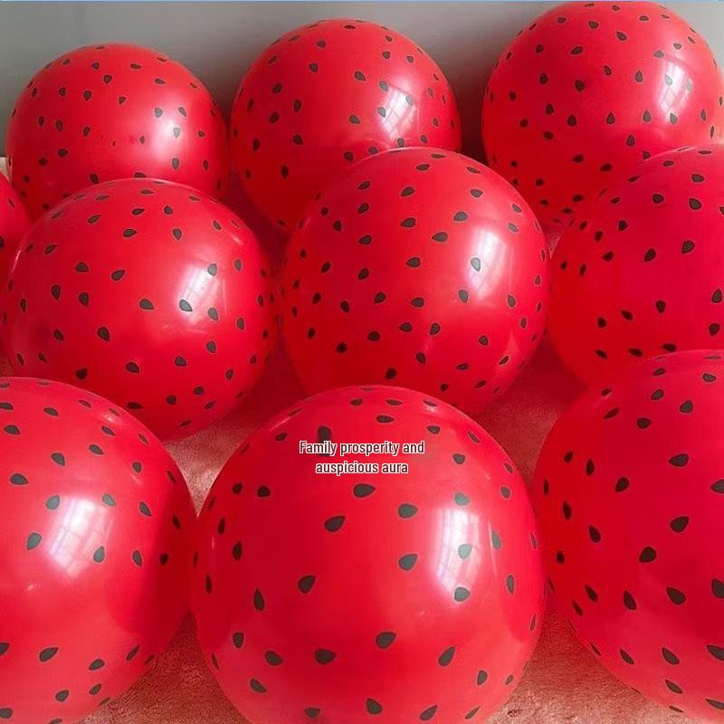 12" Fruit-Themed Strawberry & Watermelon Balloons for Children's Birthday Party Decorations
