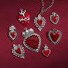 Vintage Gothic Alloy Jewelry Pendant Skull Heart Pendants Charm DIY Earrings