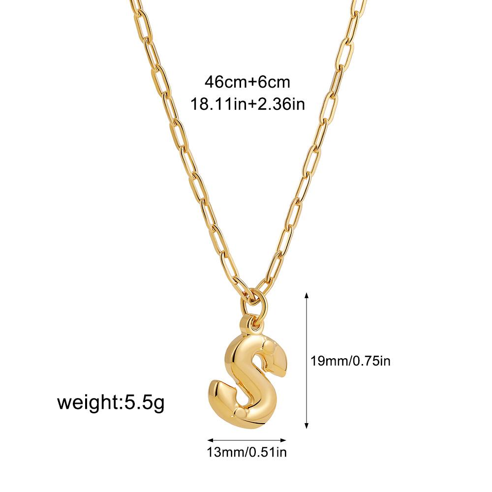 Stainless steel bubble English 26 letter necklace pendant personalized three-dimensional collarbone chain with jewelry