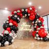 NEW ARRIVAL 142Pcs Matte Red Black Metallic Silver Garland Kit 18 12 10 5 Inch Different Size Balloons for Party Decorations