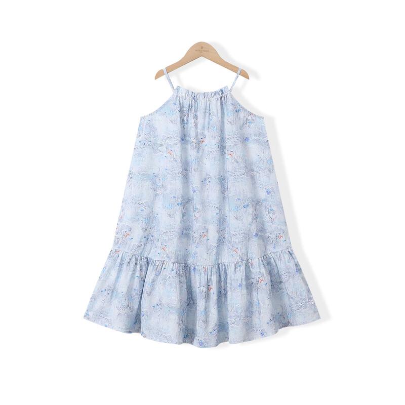 Montagut Girls' Floral Spaghetti Strap Summer Dress