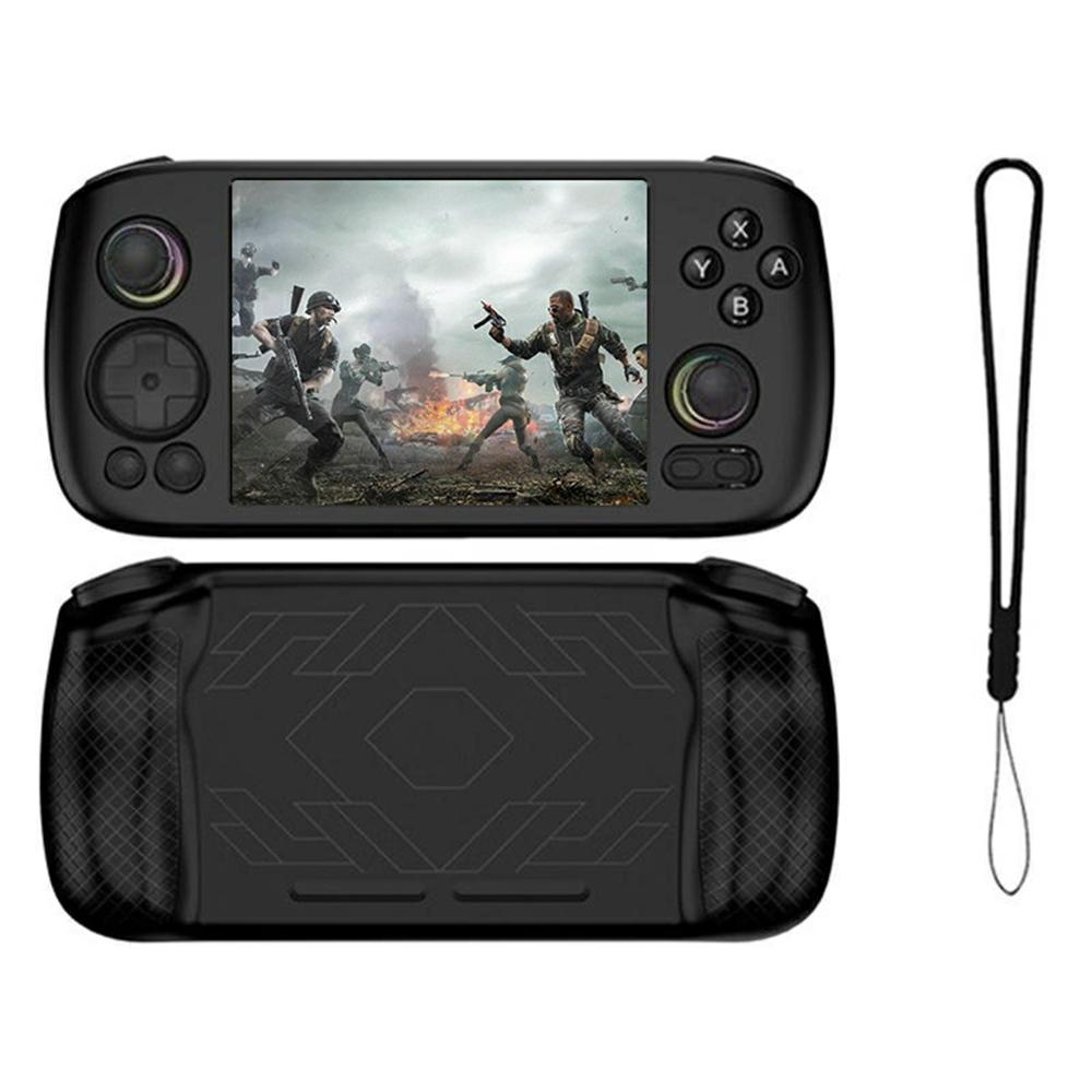 For AANBERNIC RG 406H Silicone Protective Case Handheld Game Console Shockproof Cover with Hand Strap