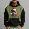 Men's Christmas Print Color Block Hooded Casual Sports Comfort Sweatshirt
