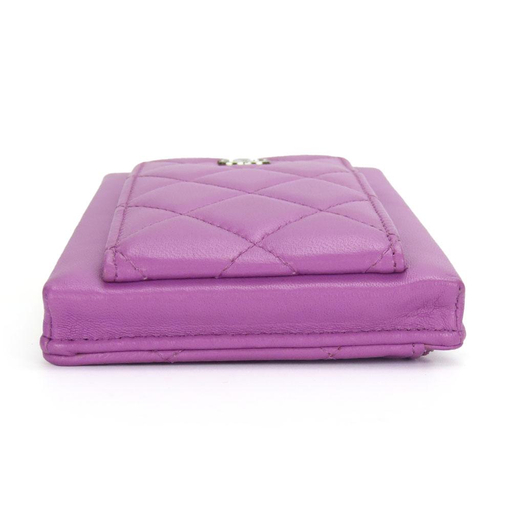 Used CHANEL Shoulder Bag Matrasse lambskin Purple Phone case