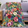 Boho Garden Blooms Lightweight Microfiber Soft Christmas Fleece Blanket Warm Cozy Throw for Bed Sofa Office Travel All Season