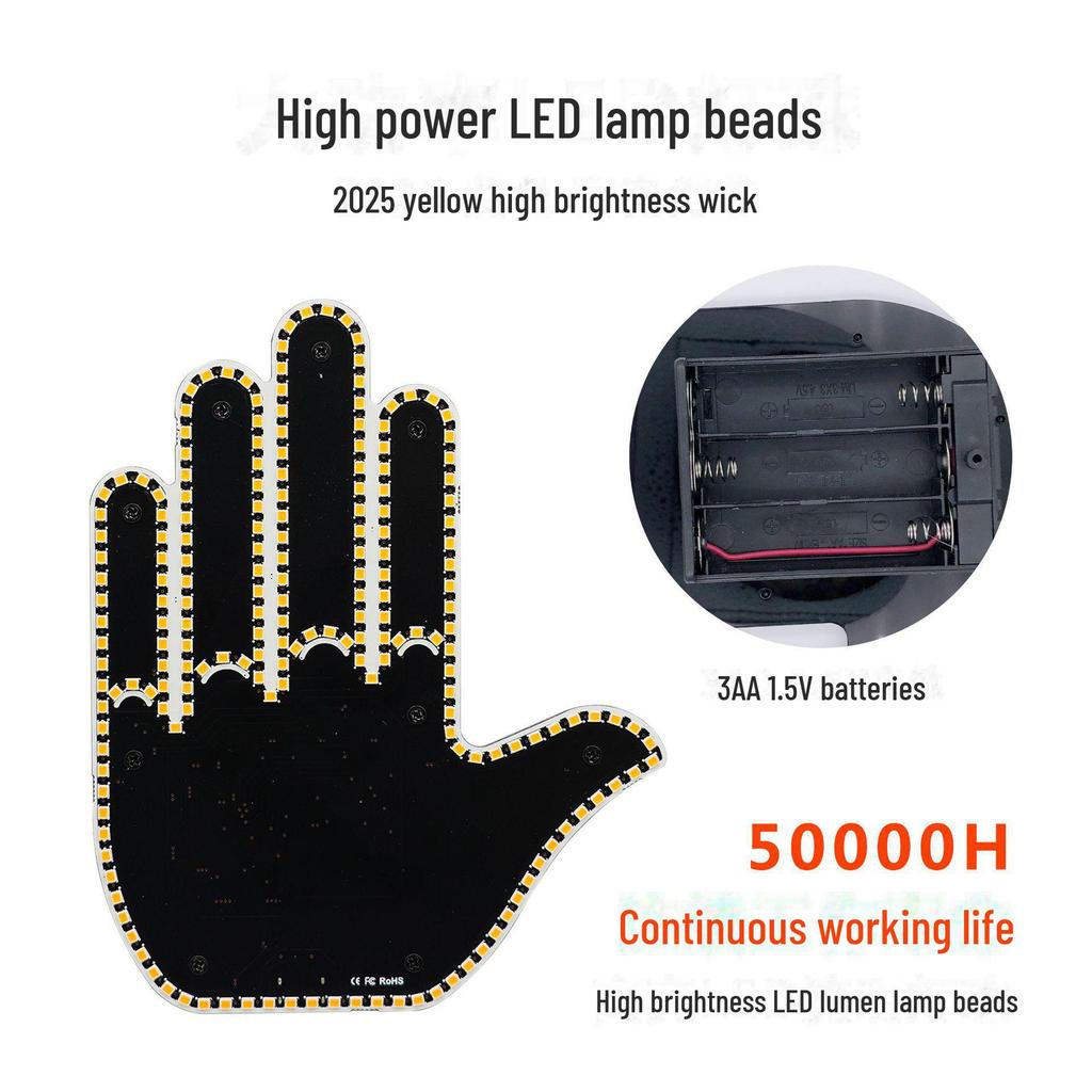 Multifunktionale Auto-Gestenleuchte & Heckwarn-Handflächenleuchte für Männer