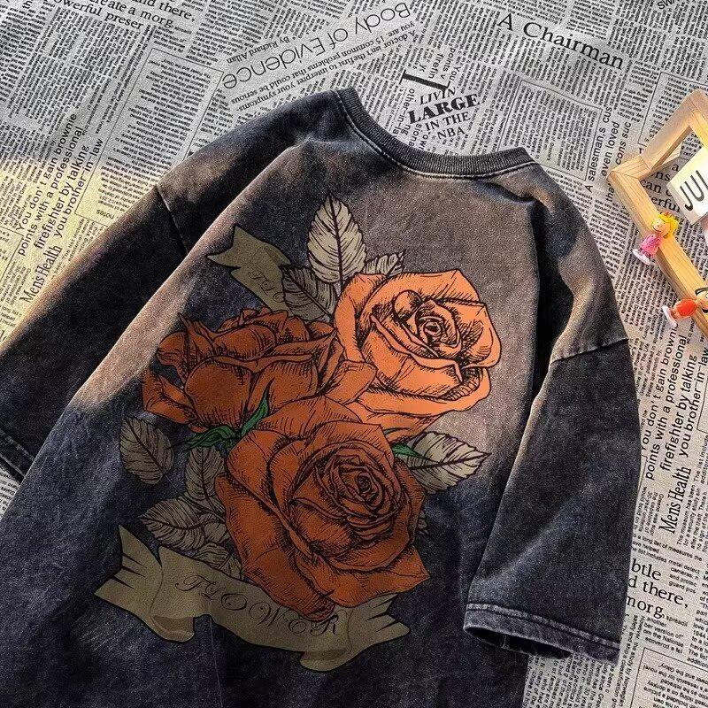 Men's Loose-Fit Vintage Washed Distressed T-Shirt