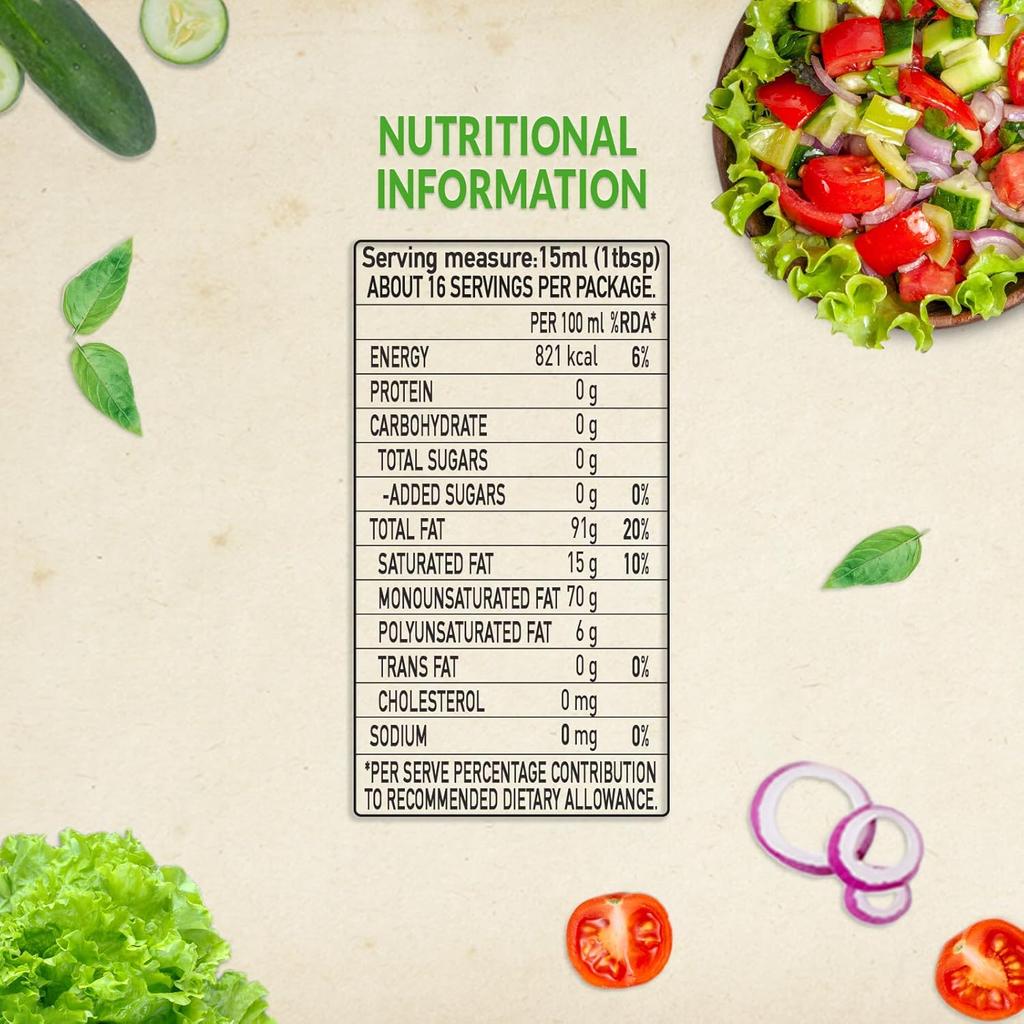 Figaro Extra Jungfruolivolja 250ml Förpackning med 1 Kallpressad Naturlig Matlagning Sallad Marinad