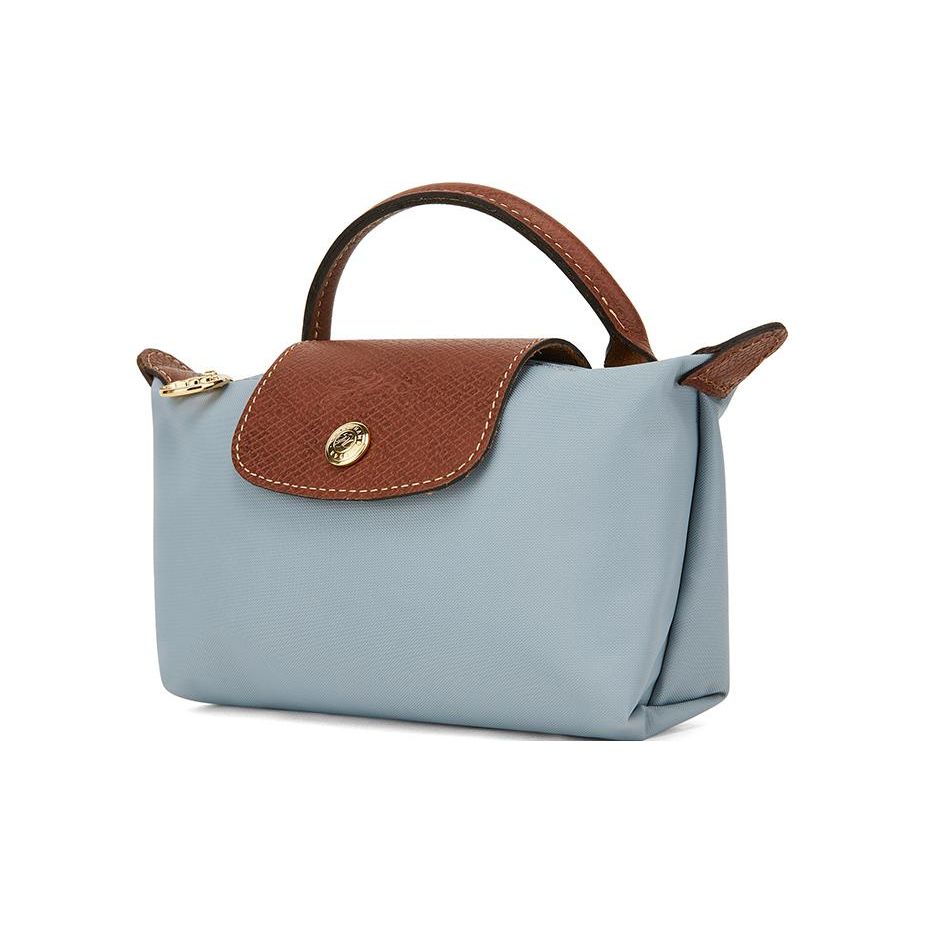 Longchamp Le Pliage Pohodlné zapínání na patent Recyklovaná polyamidová plátěná taška Tote Bag Dámské tote tašky Modrá Hnědá 34175089P80