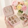 Portable Mini Jewelry Storage Box Travel Organizer Jewelry Case Leather Storage Earrings Necklace Ring Jewelry Organizer Display