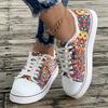 Bold Patchwork Color Collision 2025 New Canvas Comfortable Casual Sleeve Women's Shoes Sunflower Gothic Style