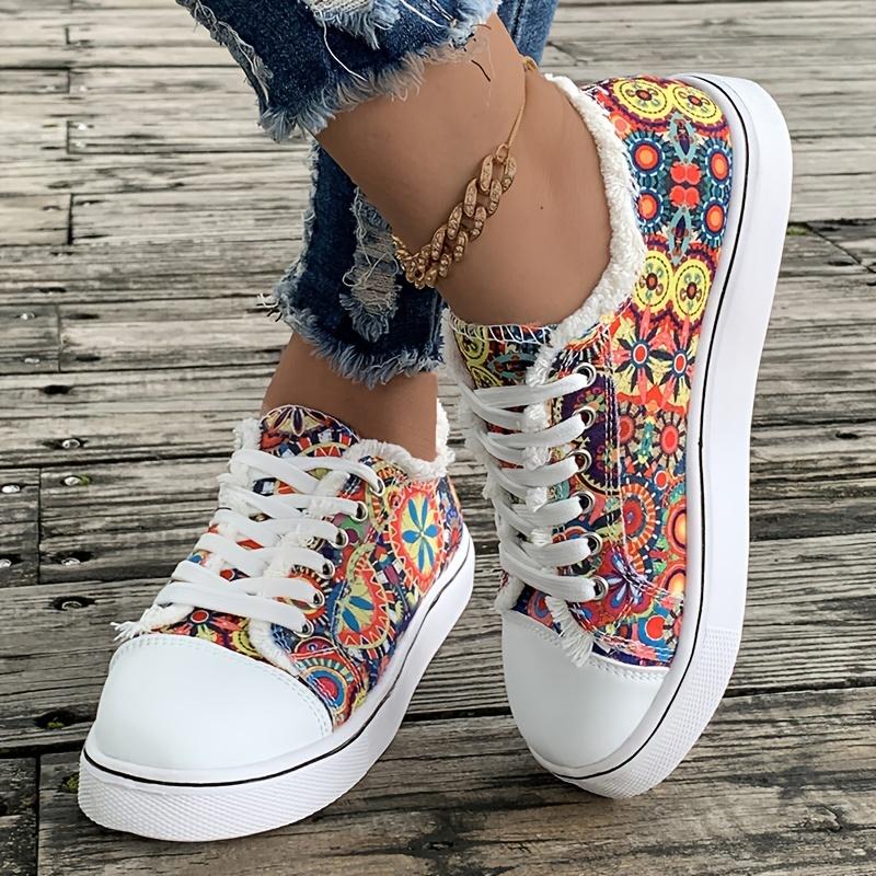 Bold Patchwork Color Collision 2025 New Canvas Comfortable Casual Sleeve Women's Shoes Sunflower Gothic Style