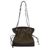 Lingge Chain Bag Vintage Bucket Bag Women's Stitching Shoulder Bag Commuter Crossbody Bag