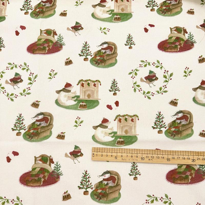 0.5m/1m/2m Cartoon Fairy Tale Printed Encrypted Cotton Linen Fabric for Tablecloths Curtains Sofa Covers Handmade DIY Fabrics