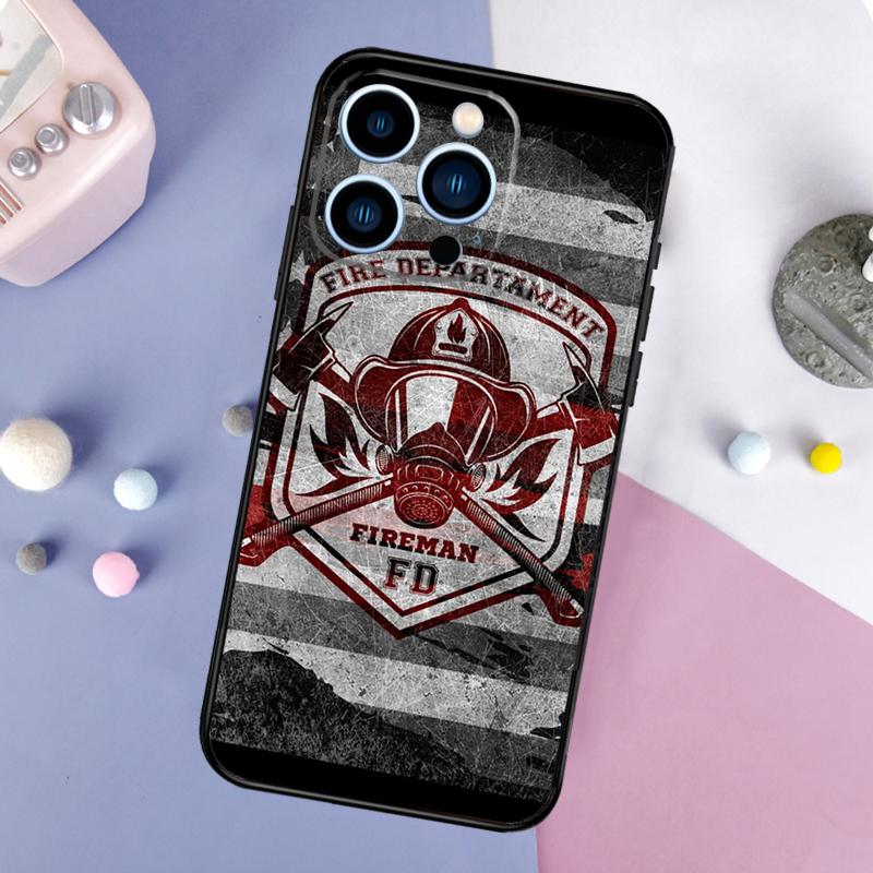 Firefighter Fire Department Fireman Funda For iPhone 16 15 11 12 13 14 Pro MAX X XS Max XR Plus 13 Mini Phone Case